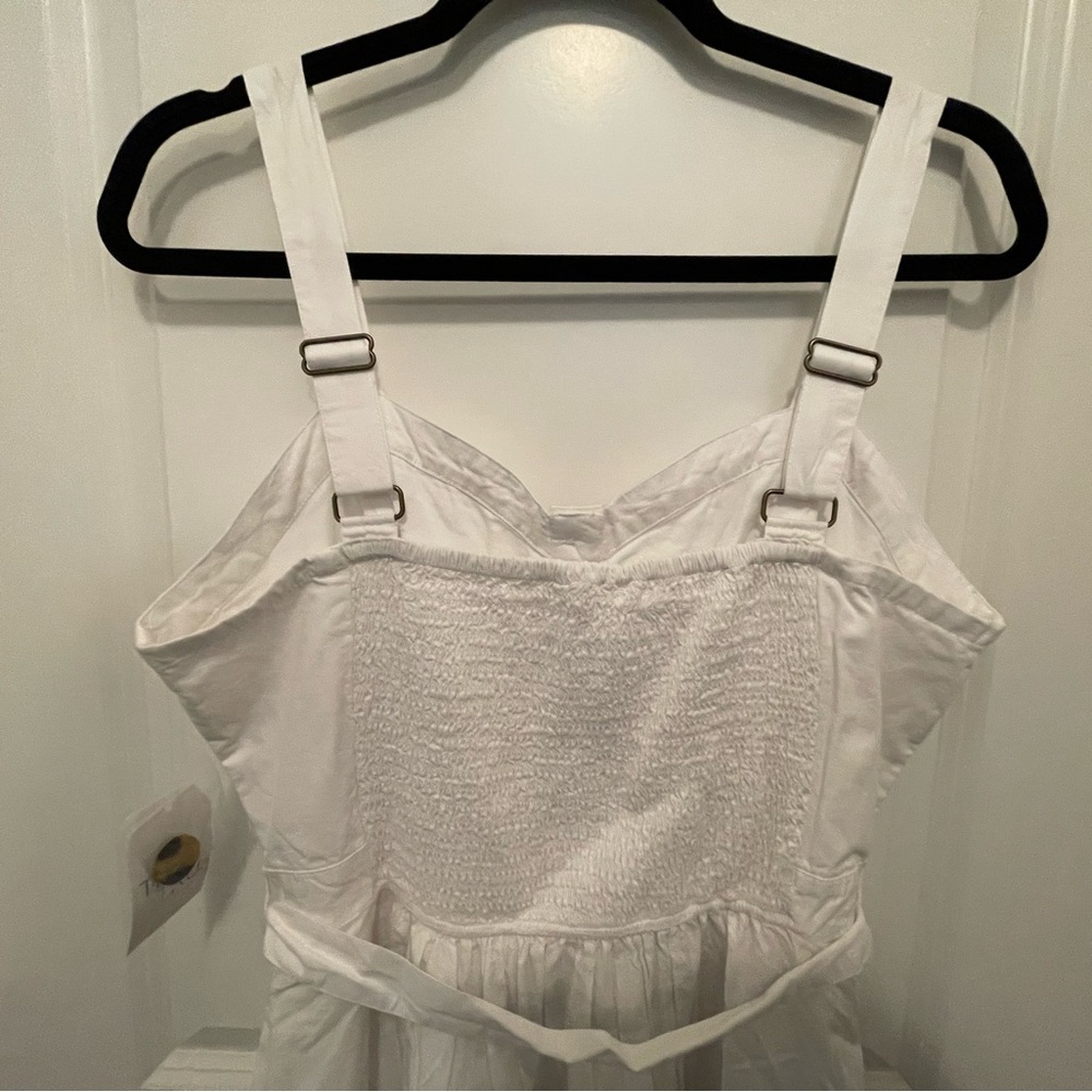 Time And Tru White Button Down Belted Summer Dress Sz L (12-14) - Picture 8 of 8